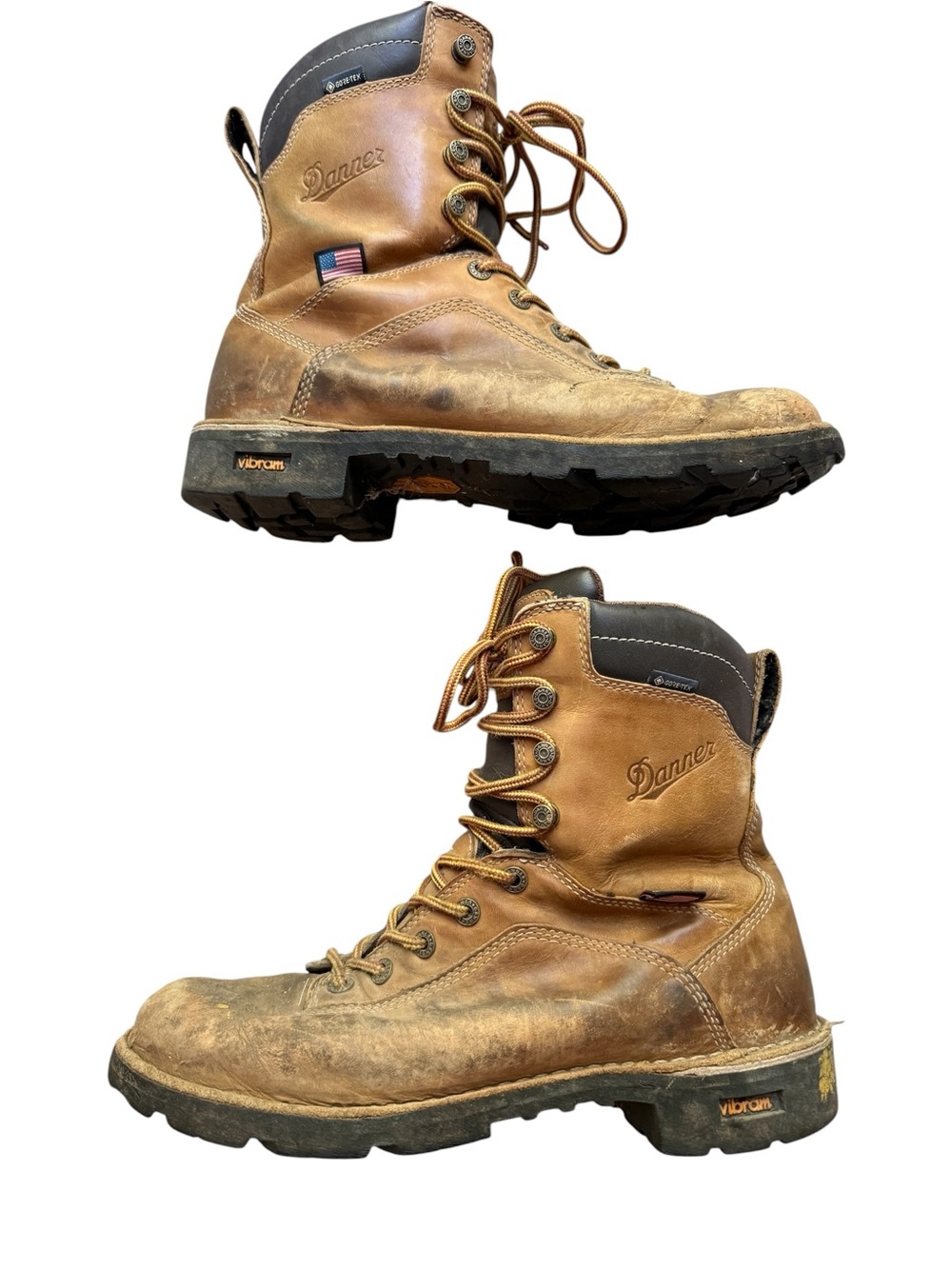 Danner Quarry 8” Brown Leather Work Boots - Rugged Vibram Sole Gore Tex size 9.5